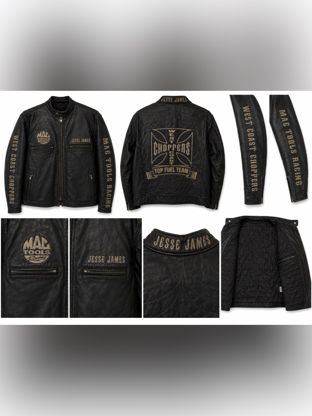 Holy grail ALL LEATHER Jesse James/WCC/MAC tools racing motorcycle jacket